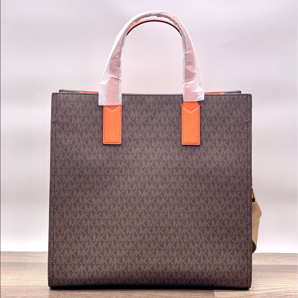 Michael Kors Kenly Large Tote Bag Tangerine - Picture 2 of 7